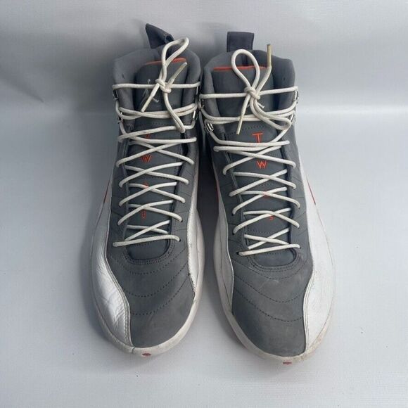 2012 Nike Air Jordan 12 Retro Cool Grey Orange Size 14 130690-012 - Picture 2 of 9